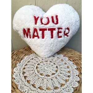 Cupcakes and Cashmere Sherpa Heart You Matter Pillow